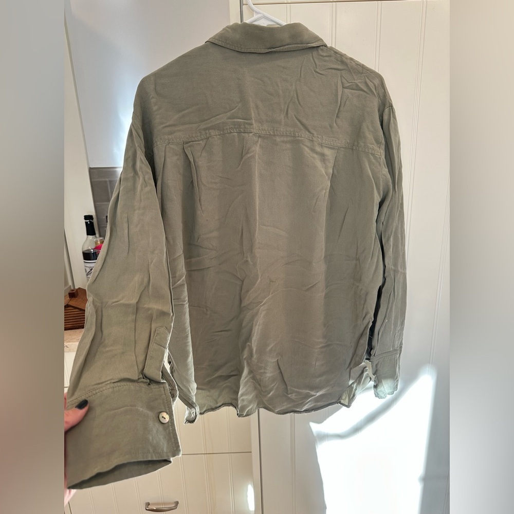 Zara Olive Green Button Down - Picture 2 of 3